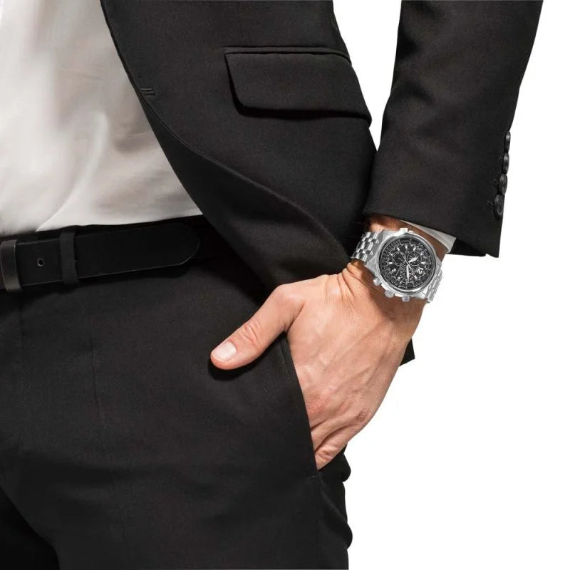 Orologio Citizen Crono Pilot Acciaio, radiocontrollato, 45mm - CB5860-86E