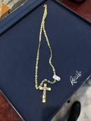 Collana e croce in oro giallo 18kt