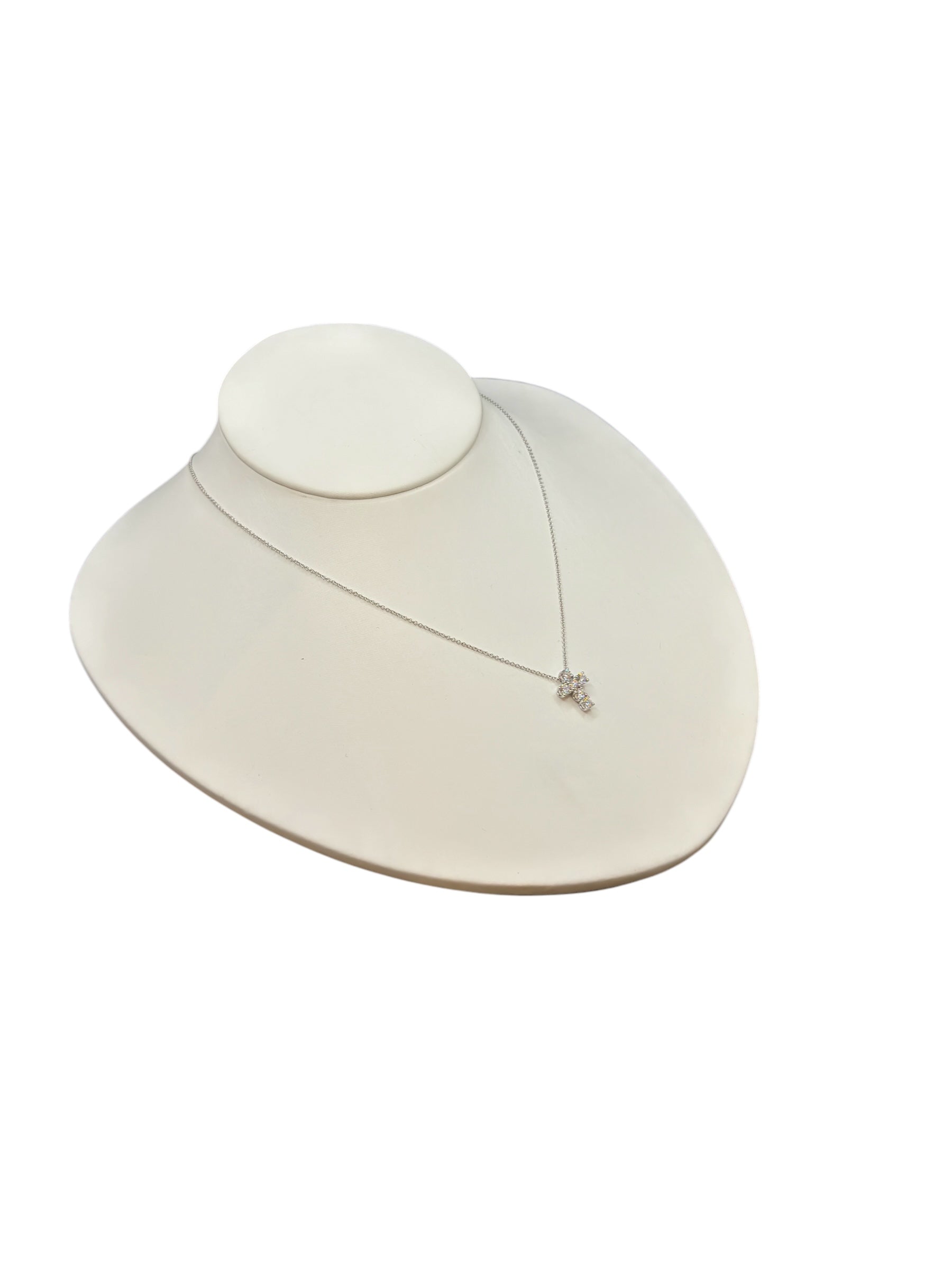 Girocollo oro bianco con pendente croce con diamanti, 0.68ct - 163OC01DW