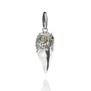 Ciondolo De Nobili Civetta corno piccolo, occhi con quarzo verde - CI825-Ver