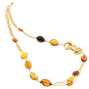 Koliè 925 - Collana multifilo in argento dorato con ambra naturale - CL CLIO 17