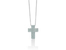 Collana Miluna in oro bianco con pendente a croce e pavé di diamanti - CLD3990