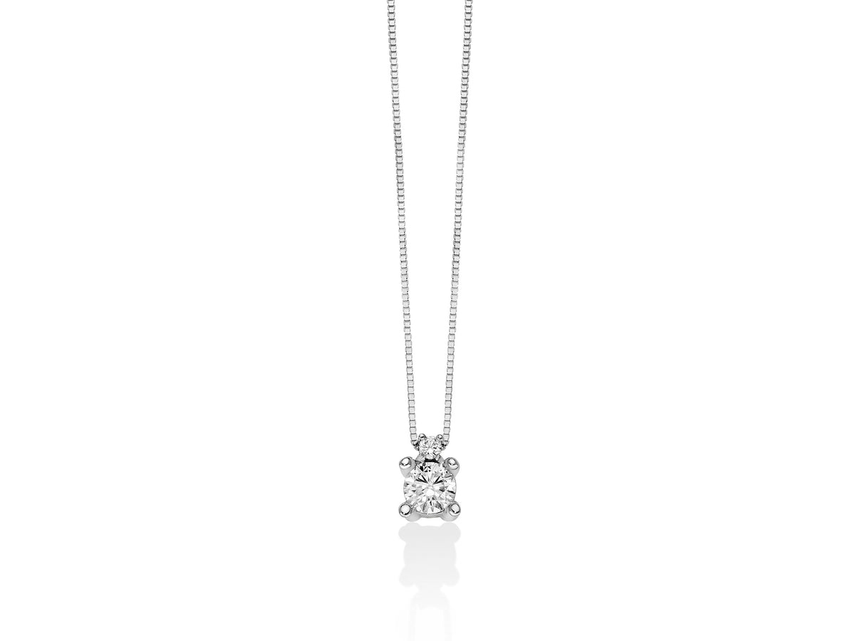 COLLIER MILUNA PUNTO LUCE in ORO BIANCO E DIAMANTI - CLD4240-020G7