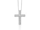 Collier en or blanc avec croix en diamants - CLD4420
