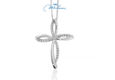 Collana Miluna in oro bianco con croce e diamanti - CLD4524
