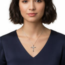 Miluna Halskette aus 18 Karat Weißgold mit Kreuz und Diamanten – CLD4524