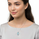 Collana Miluna con Gemma del Cielo a goccia e diamanti in oro bianco 375 - CLD4695X
