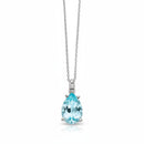 Collana Miluna con Gemma del Cielo a goccia e diamanti in oro bianco 375 - CLD4695X