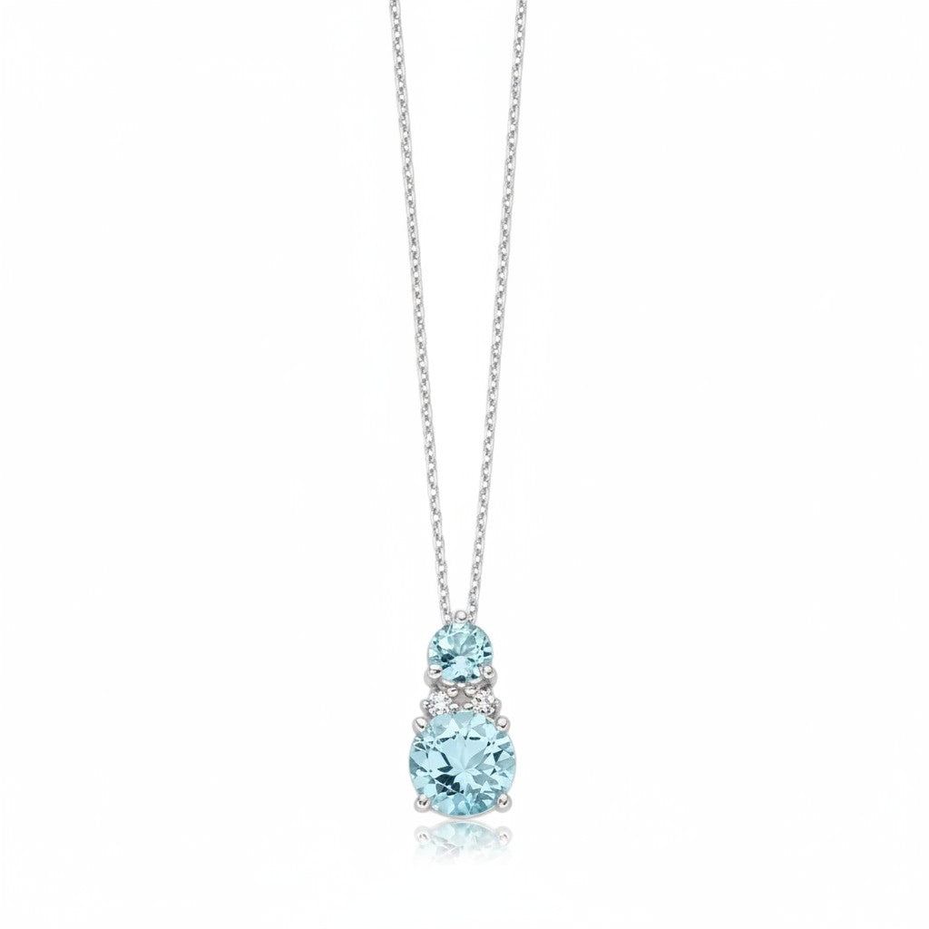 Collana Miluna con Gemma del Cielo e diamanti in oro bianco 375 - CLD4696X