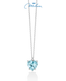 Collana Miluna con Gemma del Cielo a cuore e diamante in oro bianco 375 - CLD4697X