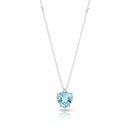 Collana Miluna con Gemma del Cielo a cuore e diamante in oro bianco 375 - CLD4697X