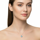 Collana Miluna con Gemma del Cielo a cuore e diamante in oro bianco 375 - CLD4697X