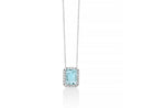Collar Miluna con aguamarina octogonal y diamantes en oro blanco de 18 quilates - CLD4722