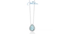 Collana Miluna con acquamarina a goccia e contorno di diamanti in oro bianco - CLD4723