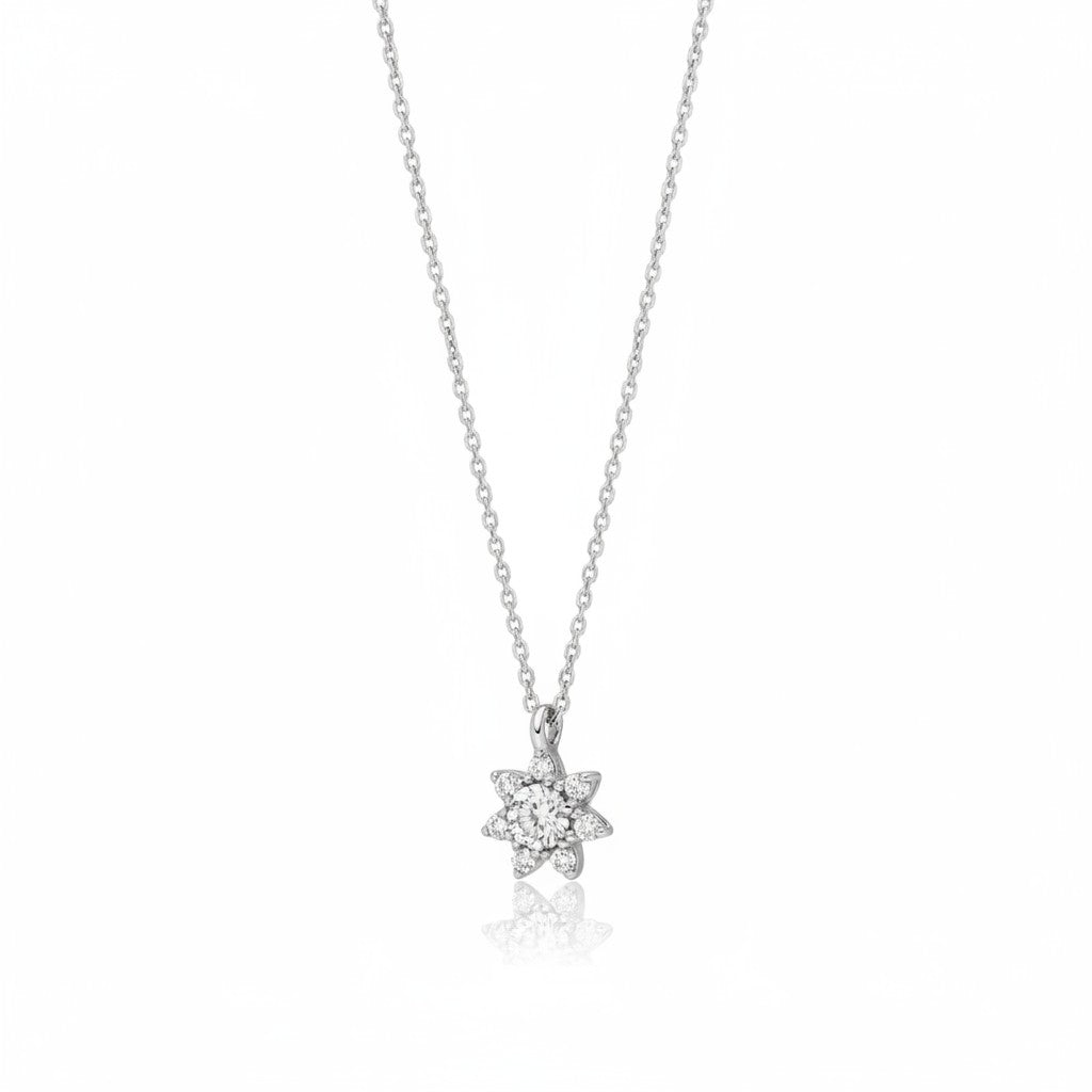COLLANA MILUNA IN ORO BIANCO 18kt con diamanti incastonati in piastrina incanto - CLD4830