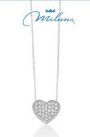 Collana Miluna in oro bianco 18kt con cuore medio di diamanti - CLD4919