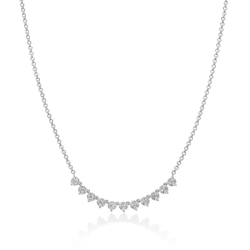 Collana Miluna, collezione Unica Neve Limited Edition,  con topazi bianchi e argento - CLD4921