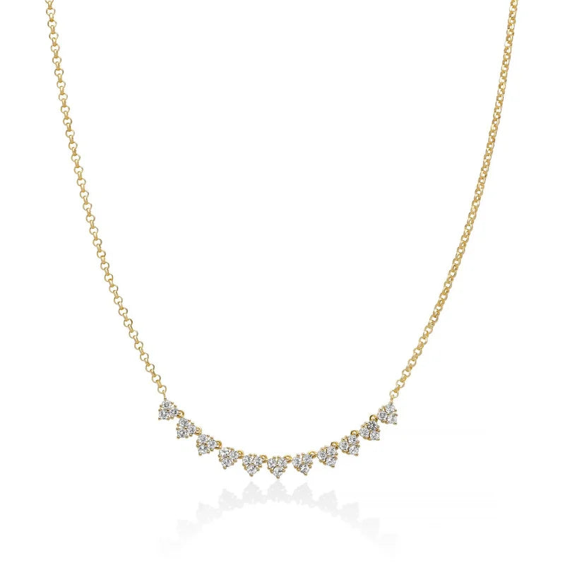 Collana Miluna, collezione Unica Neve Limited Edition, con topazi bianchi e argento dorato - CLD4921G