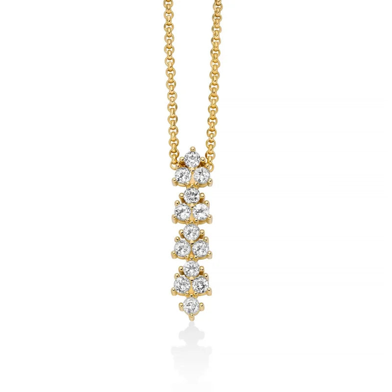 Collana Miluna, collezione Unica Neve Limited Edition, con pendente di topazi bianchi e argento dorato - CLD4945G