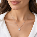 Miluna Collana punto luce a valentino in oro bianco 18 kt con diamante naturale ct 0,18 - CLD5065-018G7