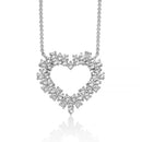 Collana Miluna, collezione Unica Neve Limited Edition, con pendente cuore di topazi bianchi e argento - CLD5097