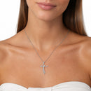 Collana Miluna con croce e diamanti, in oro bianco 18kt - CLD5131
