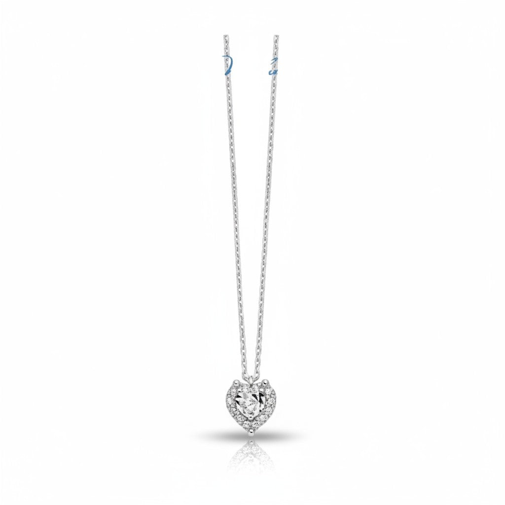 Collana Miluna in oro bianco 375 con cuore illuminato di diamanti - CLD5315X