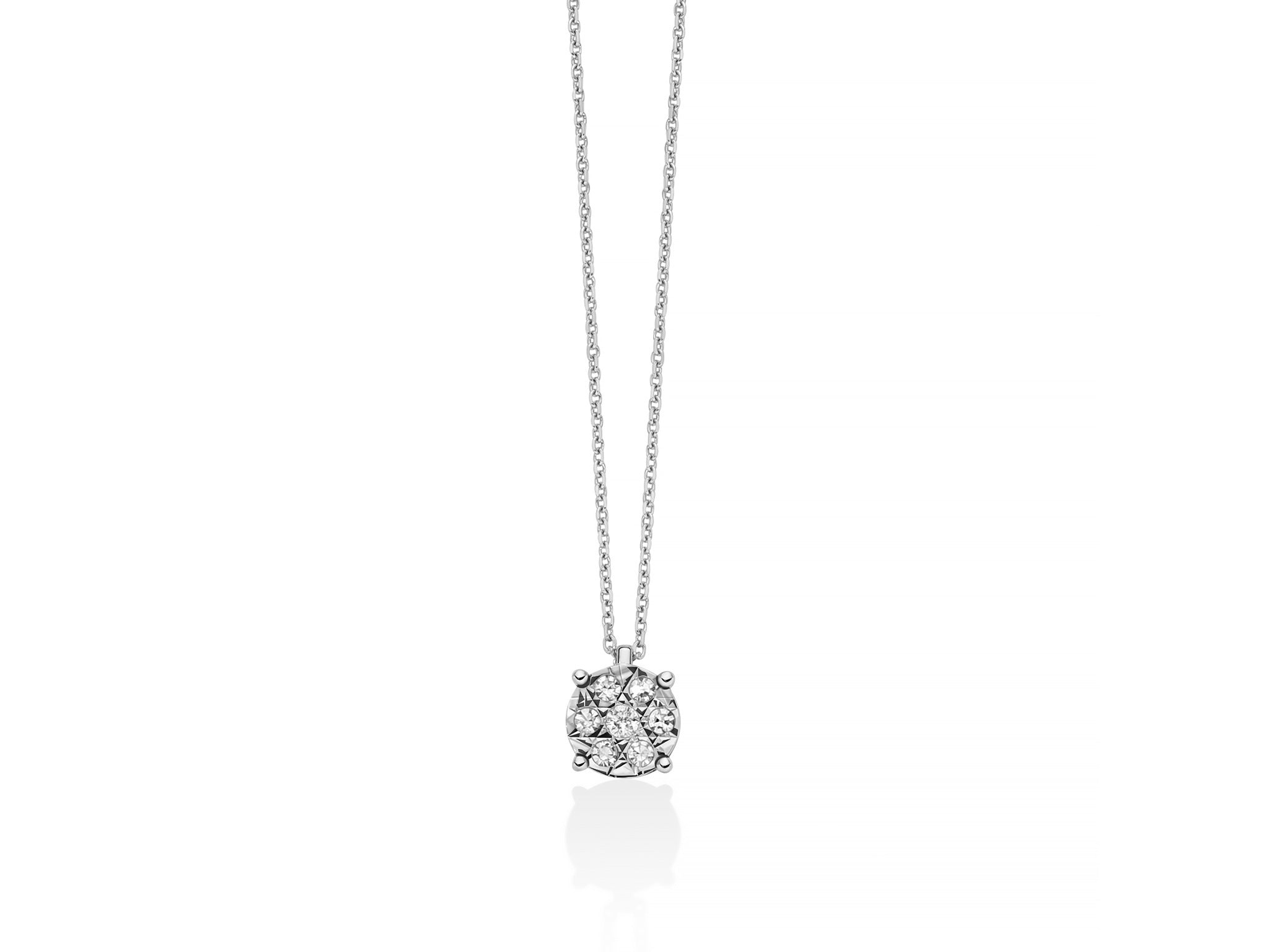 Collana Miluna punto luce in oro bianco 18kt e diamanti - CLD5400