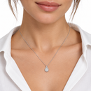 Miluna Collana con pendente a goccia e pavé di diamanti naturali in oro bianco 18 kt ct 0,14 - CLD5472
