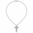 Collana Miluna con croce in diamanti — Oro bianco 9 kt  — Croce 17 × 10 mm - CLD5488X