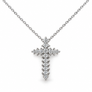 Collana Miluna con croce in diamanti — Oro bianco 9 kt  — Croce 17 × 10 mm - CLD5488X