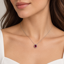 Collana Miluna in oro bianco 9kt, rubino centrale e giro di diamanti - CLD5504X