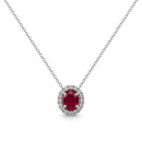 Collana Miluna in oro bianco 9kt, rubino centrale e giro di diamanti - CLD5504X