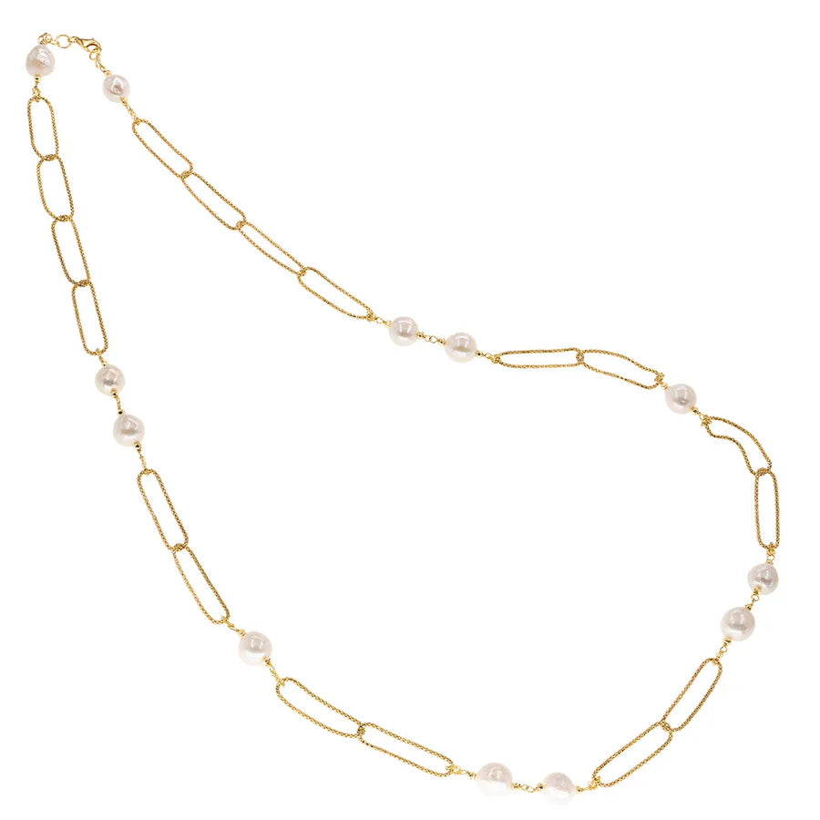 Koliè 925 - Collana in argento dorato con perle barocche - CL MARSIA 01