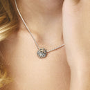 Collana De Nobili Civetta cerchio grande, occhi quarzo rosso granato - CO125-Ros