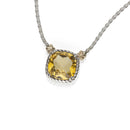 Collana De Nobili Nodi intreccio pietra quadrata piccola, quarzo giallo citrino - CO2824-Gia