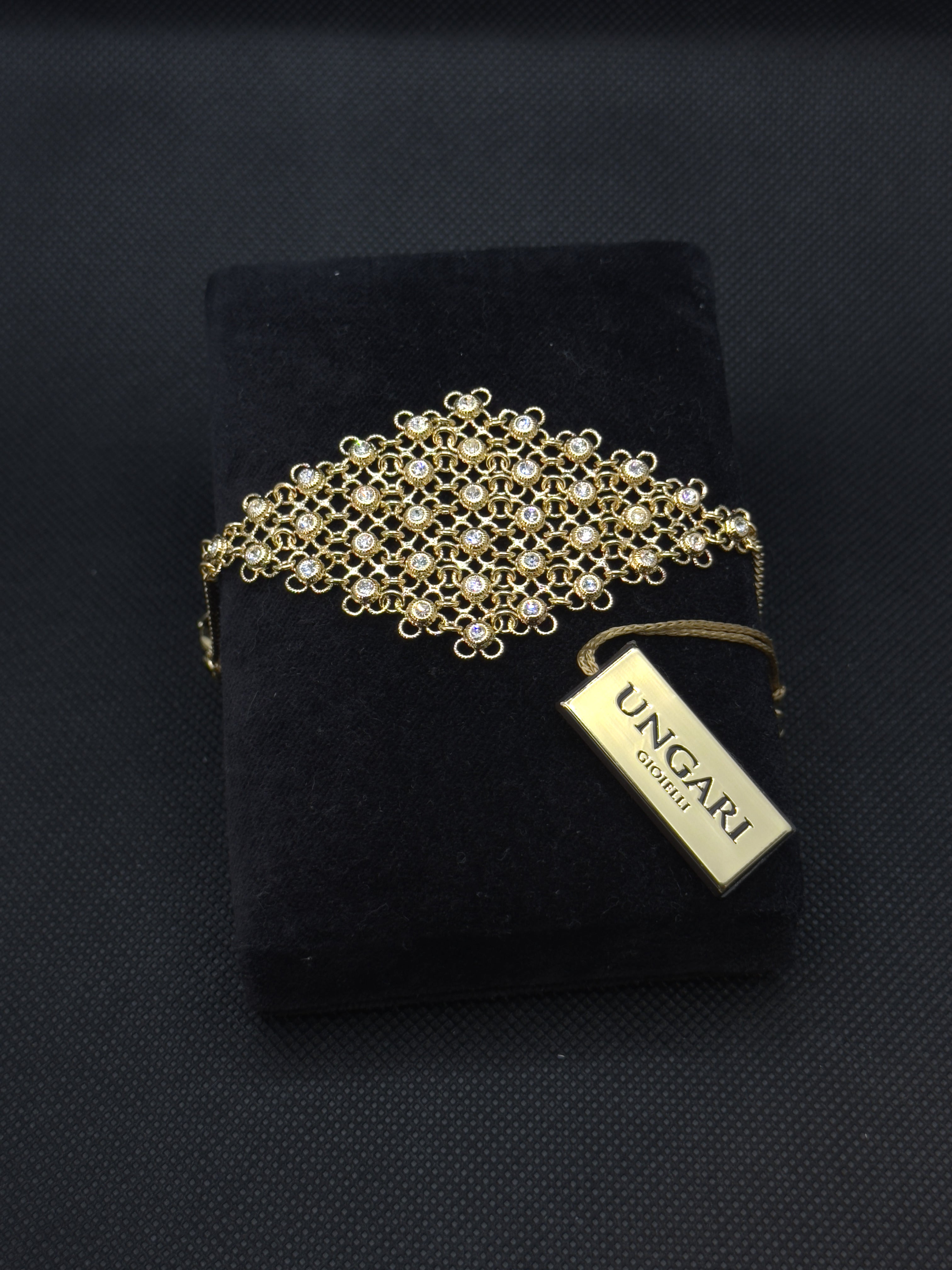 Lorenzo Ungari - Bracelet in gilded bronze and zircons - CAMIRE BR 008
