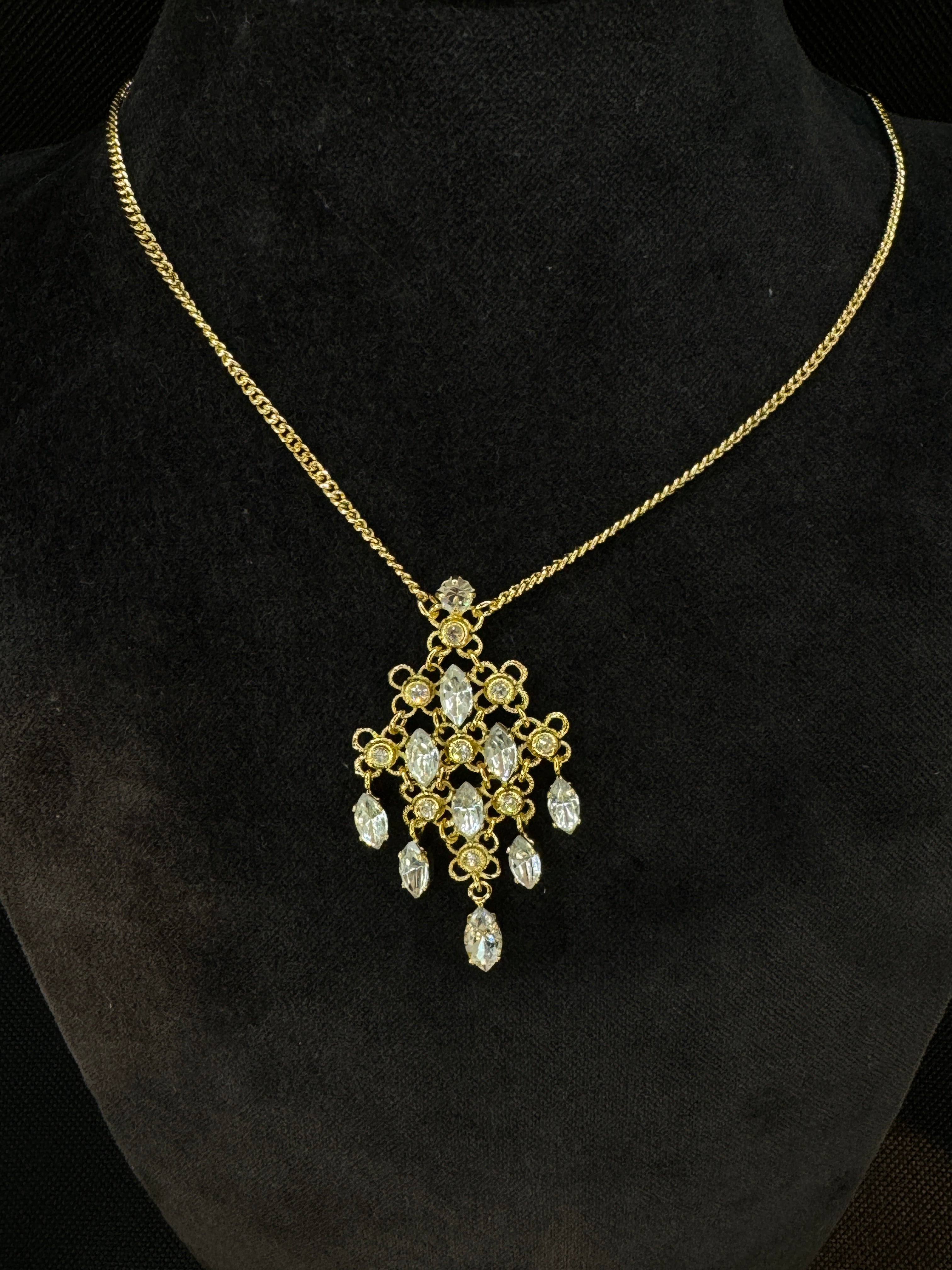 Lorenzo Ungari - Long necklace in gilded bronze and zircons - CAMIRE CL 001