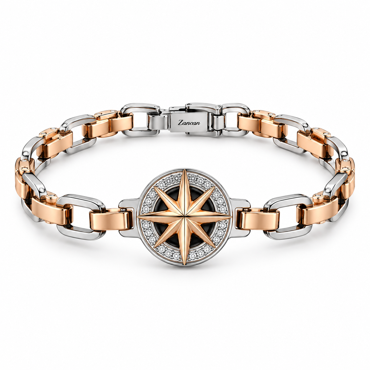 Bracciale Zancan in Acciaio placcato oro rosa - rosa dei venti - EHB241