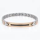 Bracciale Zancan in Acciaio Bicolore con Spinelli neri - Collezione Hi-Teck - EHB199