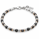 Bracciale ZANCAN Da Uomo in acciaio e onice, con dettagli color oro rosa  - UHB132
