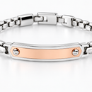 Bracciale da Uomo Zancan in acciaio con targa rifinita in PVD oro rosa - EHB451