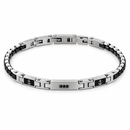 Bracciale Zancan da uomo in acciaio con Ancora e spinelli neri  - UHB108