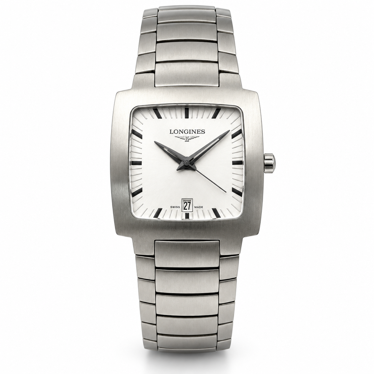Orologio Longines Oposition Unisex, Quarzo quadrante bianco, cassa quadrata 25x25mm - L35074726