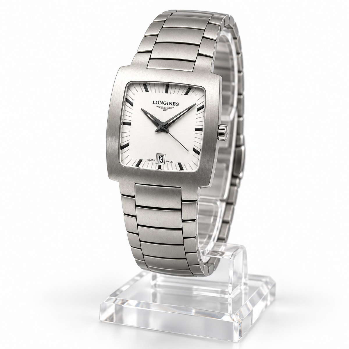 Orologio Longines Oposition Unisex, Quarzo quadrante bianco, cassa quadrata 25x25mm - L35074726