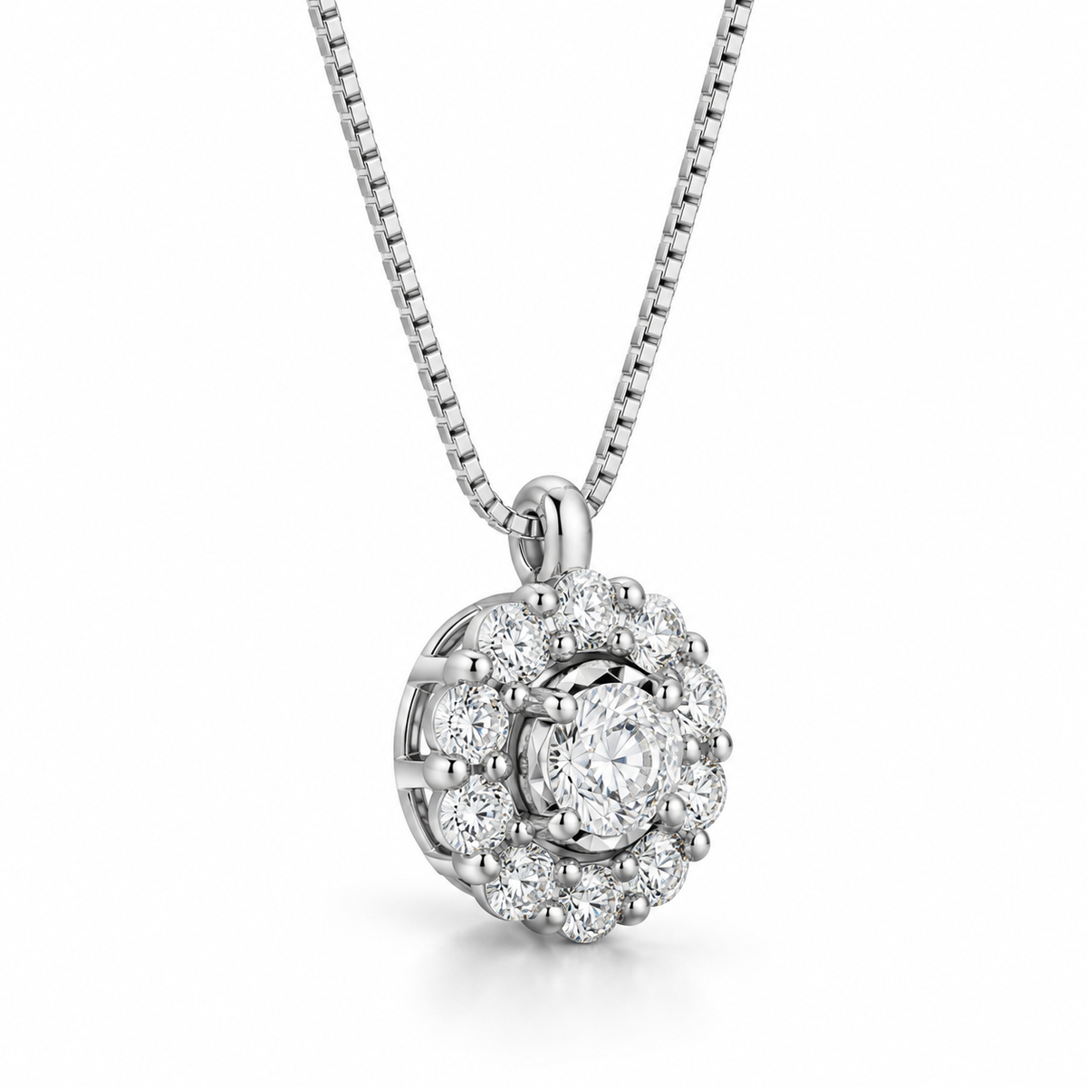 Collana Miluna con pendente fantasia di diamanti in oro bianco 18kt - CLD4377