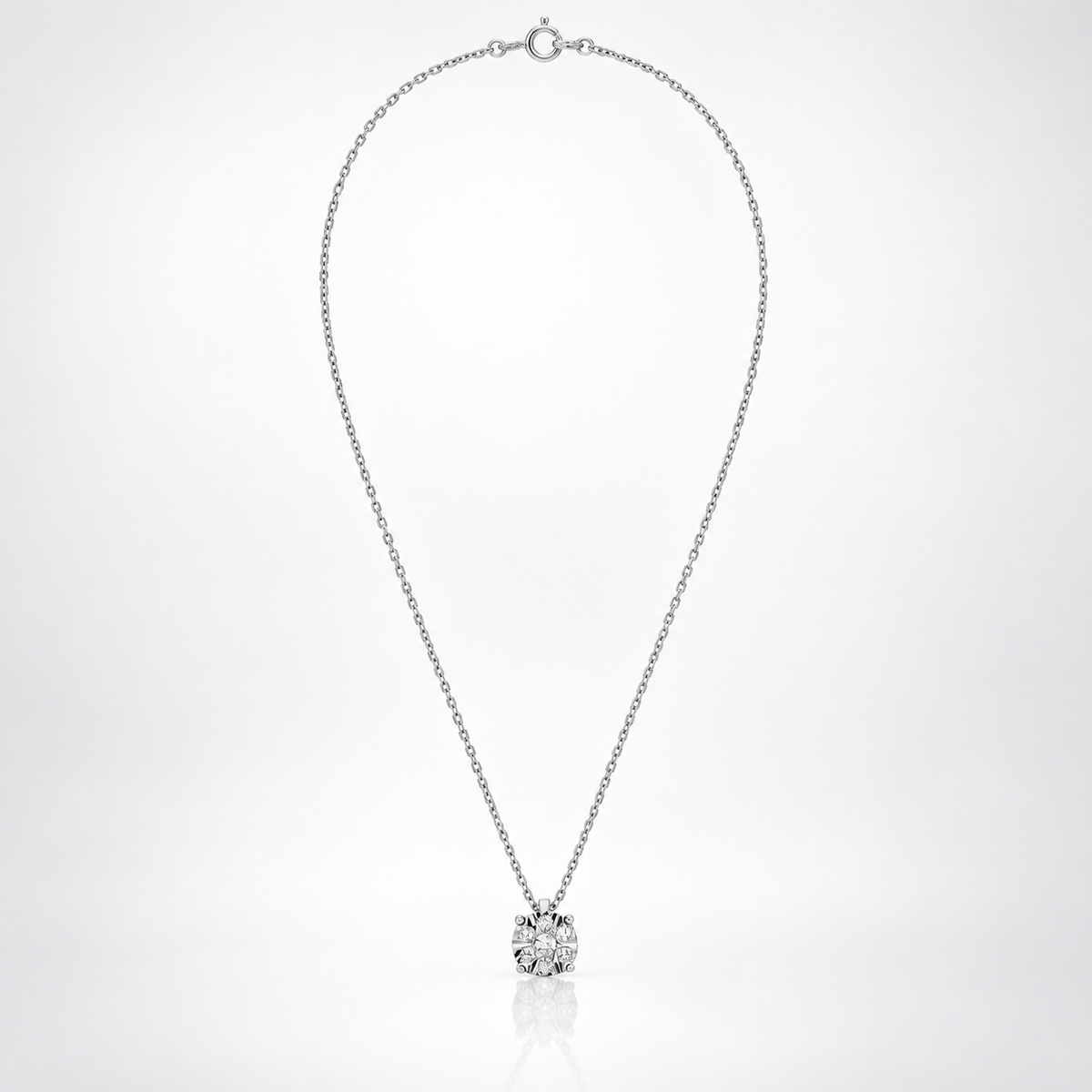 Collana Miluna punto luce in oro bianco 18kt e diamante centrale - CLD5325