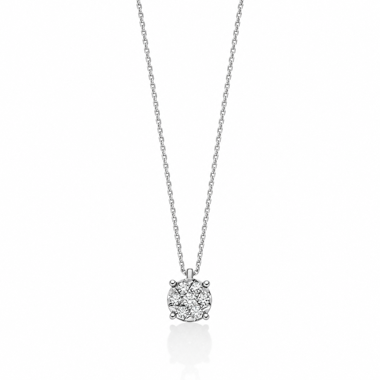 Collana Miluna punto luce in oro bianco 18kt e diamanti - CLD5400