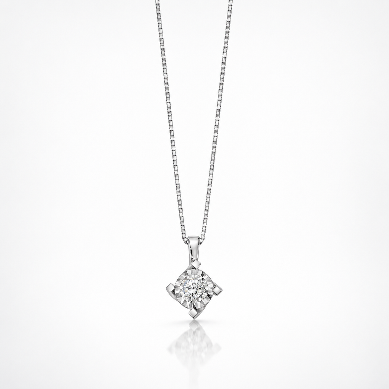 Collana Miluna Riflessi a valentino con diamante in oro bianco 18kt - CLD4075