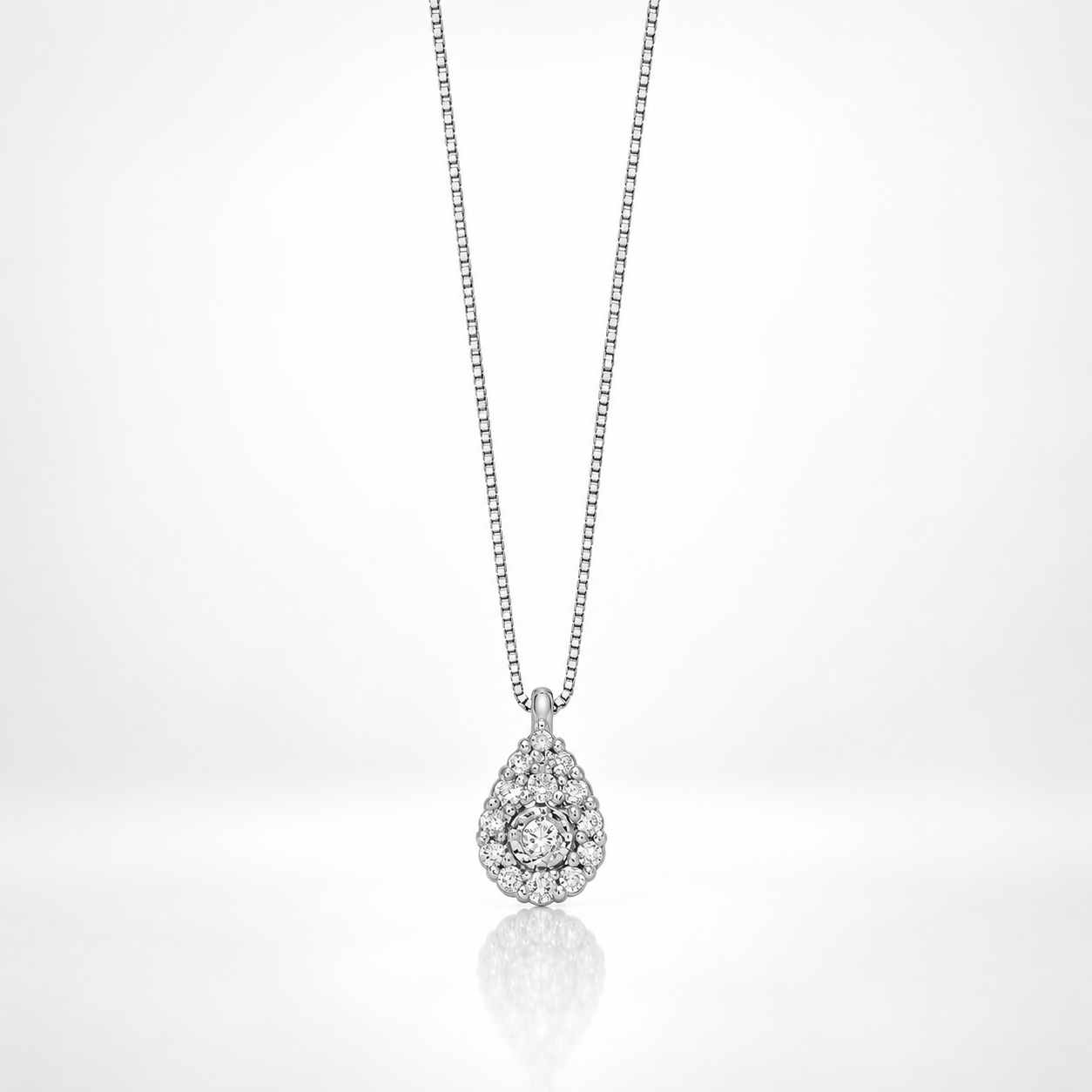 COLLIER miluna IN oro bianco 18kt e DIAMANTI, TAGLIO GOCCIA - CLD4570